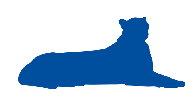 majestic blue cougar silhouette vector graphic for design projects