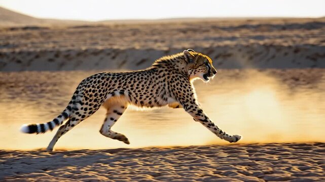 cheetah running in the savannah - Powered by Adobe
