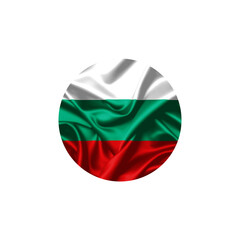Bulgaria Flag in Circular Design with Fabric Fold Texture