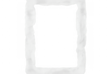 Rectangular frame made of fluffy white clouds, perfect for adding a touch of whimsy to any design project, on transparent background