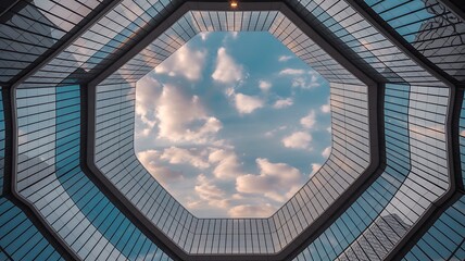 3d rendering of modern architecture, Skyscraper corporate office building with glass window.