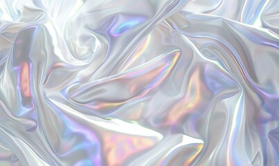 Iridescent fabric swirls, closeup, studio shot,  background blur, textile design