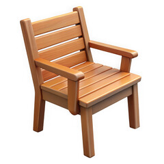 Fototapeta premium Wooden Adirondack Chair on Black Background furniture isolated on a transparent background