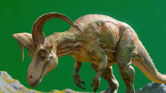 parasaurolophus with curved head green screen 4K Videos
