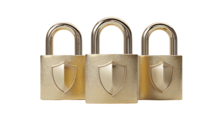 Three golden padlocks offer premium security and protection