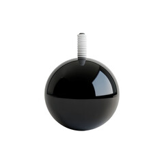 Fototapeta premium Classic black spherical cartoon bomb with fuse isolated on white background