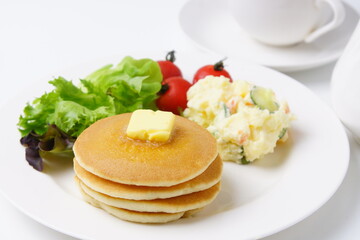 パンケーキ朝食