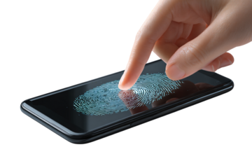 Fingerprint scan on modern smartphone for secure access
