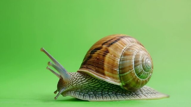 land snail crawling on green screen 4K Videos