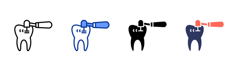 Dental Cleaning icon sheet multiple style collection