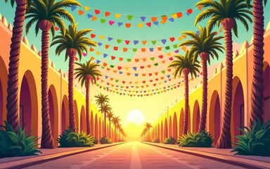 Viva Mexico Mexican holiday vector poster, street decoration illustration. High quality