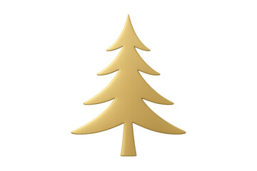 Obraz premium Festive golden christmas tree symbolizing holiday spirit, with transparent background for easy integration into designs