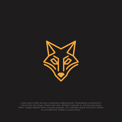 Geometric Fox Head Logo Concept: Abstract Vector Illustration of a Simplified Feline Animal, Ideal for Modern Branding and Design Projects with a Minimalist Aesthetic