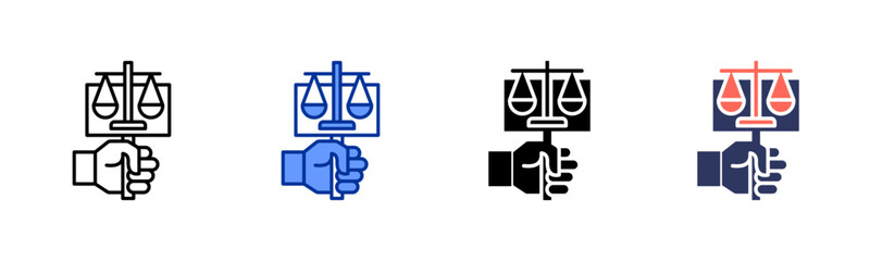 Human Rights icon sheet multiple style collection