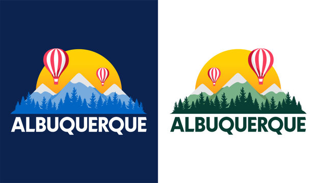 beautiful view with hot air balloon in albuquerque new mexico