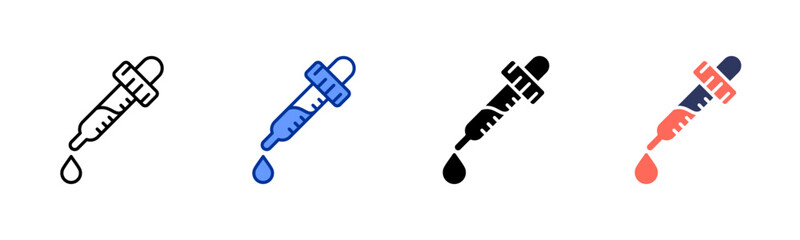 Fototapeta premium Pipette icon sheet multiple style collection