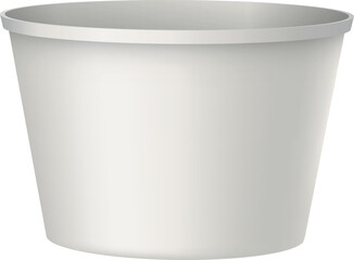 Realistic plastic container bucket for yogurt, sour cream, jams products package, vector 3D mock up of empty white cup