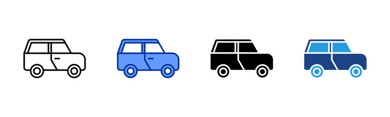 Car icon sheet multiple style collection