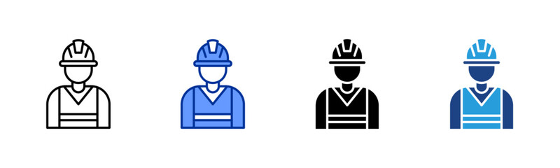Worker icon sheet multiple style collection
