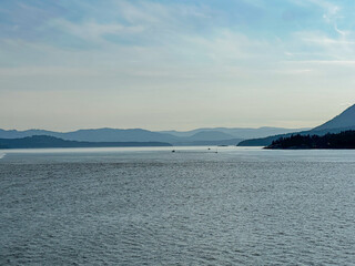 Sunset on the Strait of Georgia on a Summer Afternoon in British Columbia