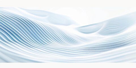Abstract flowing blue waves, white background, digital art, website banner