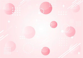 可愛い円と幾何学図形の背景素材