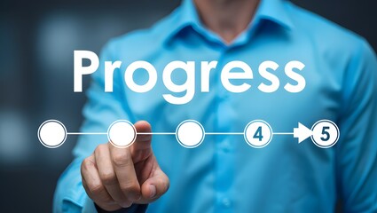 Hand touching to tick correct mark in checklist with progressive loading status to remind work task progressive for project develop management and tracking concept.