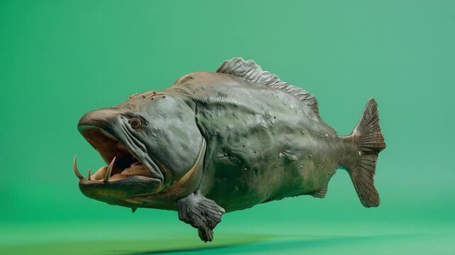 dunkleosteus prehistoric armored fish on green screen 4K Videos