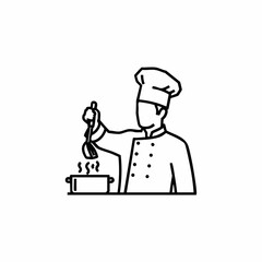 Chef Stirring Pot on Cooking Stove for Culinary Blogs, Recipe Websites, Food Education, Kitchen Awareness, and Restaurant Marketing  