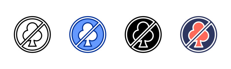 No Gambling icon sheet multiple style collection