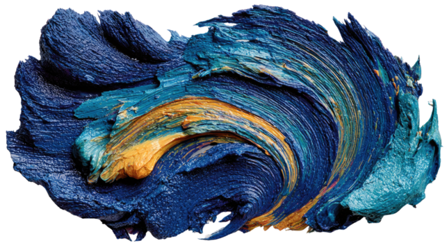 Oceanic Swirl: This image presents a captivating display of swirling paint, masterfully blended to mimic the depths of the ocean.