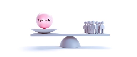 Ethical policy for an inclusive workplace and authentic representation. Minimalist Abstract Representation of Equity and Opportunity Concept