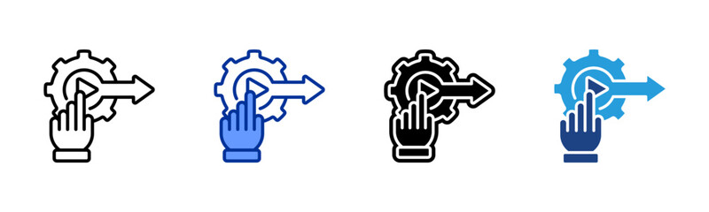 Obraz premium Actionable icon sheet multiple style collection