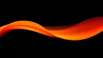 Fiery orange wave against a stark black background