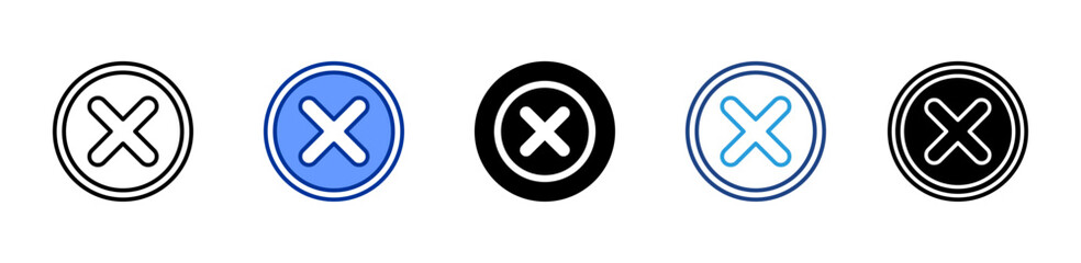 Fototapeta premium Cross icon sheet multiple style collection