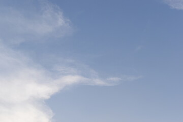 beautiful blue sky and white cloud background in springtime