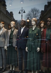 Mannequins display autumn fashion collection