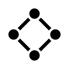 Nodes Icon, Connected Dots Network Symbol, Minimalist Blockchain Point Vector Illustration