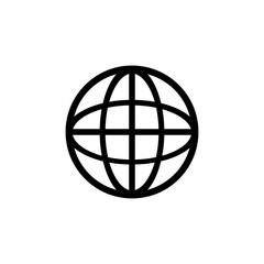 Internet Icon, Global Web Connection Symbol, Minimalist Network Vector Isolated