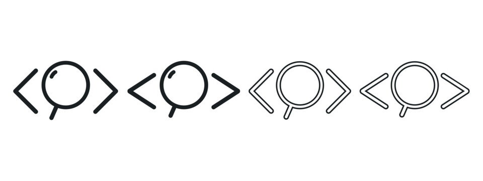 Code coding search icon. Illustration vector