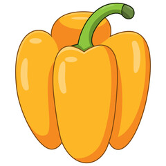 A Yellow bell pepper illustration isolated on a white background