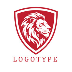 Fierce lion head in a bold shield, sharp lines and intense vibe.