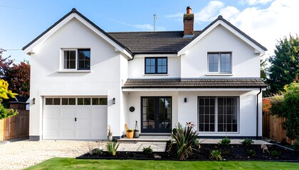 Modern white house exterior