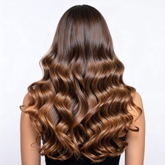 Naklejka premium Woman's back view, healthy wavy hair