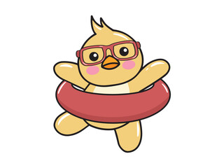 Chick Animal Cartoon Summer Day Background