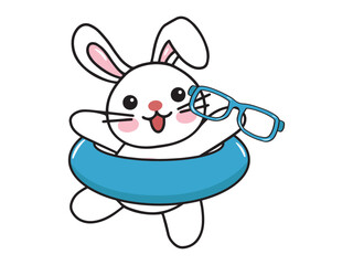 Rabbit Animal Cartoon Summer Day Background
