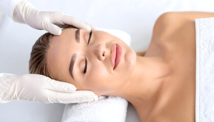 Obraz premium Gentle Facial Massage in a Spa Setting