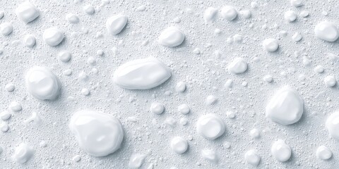 Abstract close-up of water droplets on a light gray surface