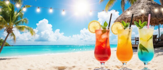 tropical beach party cocktails at paradise bar | summer party, beach party, tropical beach, party cocktails, vacation theme