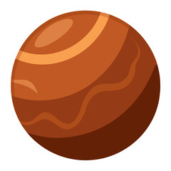 A chocolate ball vector on white background.